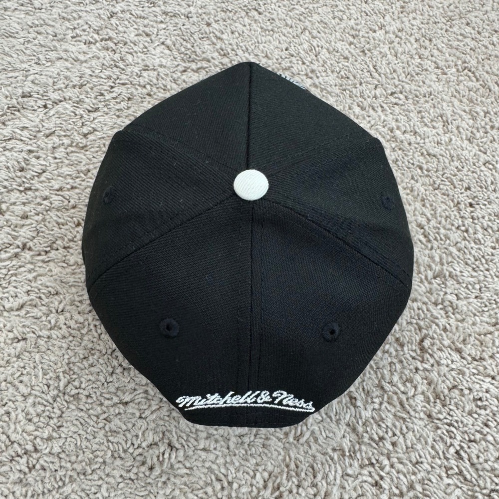 New York Yankees Hat Mitchell Ness Black Gray Palm Leaf‎ Snapback Pro Pinch Cap - Picture 7 of 9